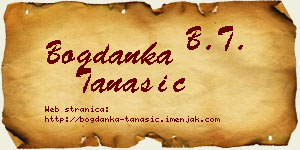 Bogdanka Tanasić vizit kartica